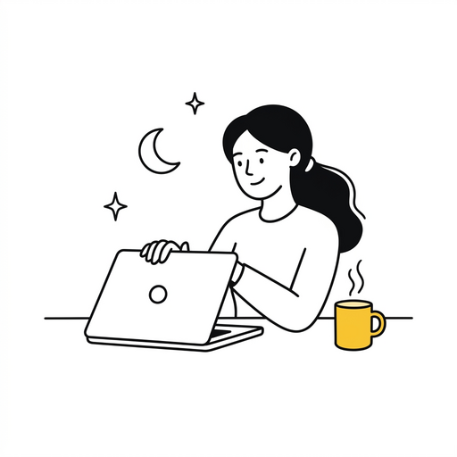 Illustration showing individual with a side hustling business.