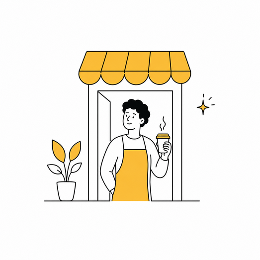 Illustration showing a small business owner.